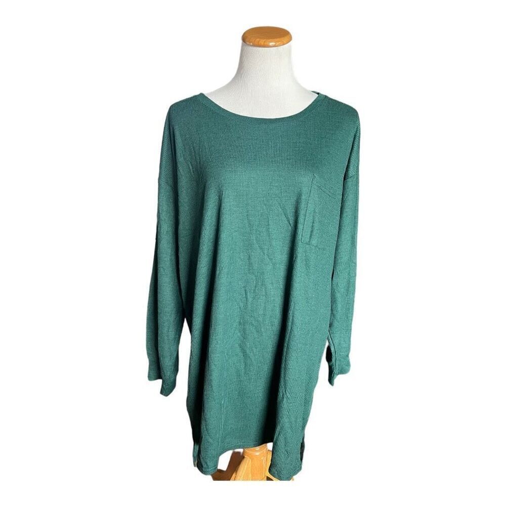 NWT Womens Jenni for Macys Thermal Sleep Shirt Top in Spruce - Sz XXL